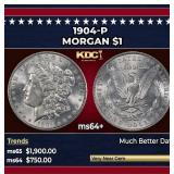 1904-p Morgan Dollar $1 Grades ms64+
