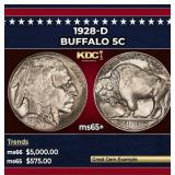 1928-d Buffalo Nickel 5c ms65+ SEGS