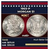 1903-p Morgan Dollar $1 Grades ms65+