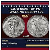 1935-d Walking Liberty Half Dollar Near Top Pop 50