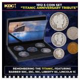 1912 5 Coin "Titanic Anniversary Tribute" Set Barb