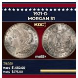 1921-d Morgan Dollar $1 Grades ms65+