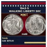 1943-s Walking Liberty Half Dollar 50c Grades ms66