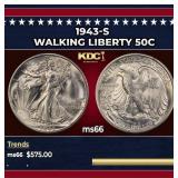 1943-s Walking Liberty Half Dollar 50c Grades ms66