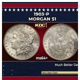 1903-p Morgan Dollar $1 Grades ms64+