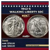 1942-s Walking Liberty Half Dollar 50c Grades ms65