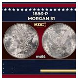 1886-p Morgan Dollar $1 Grades ms64