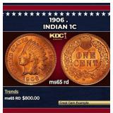 1906 Indian Cent . 1c Grades ms65 rd