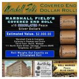 MARSHALL FIELDS 10 Coin Circ Peace $1 Roll Rare BL