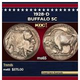1928-d Buffalo Nickel 5c Grades ms65