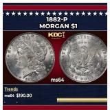 1882-p Morgan Dollar $1 Grades ms64