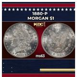 1880-p Morgan Dollar $1 Grades ms63