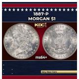1887-p Morgan Dollar $1 Grades ms64+