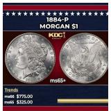 1884-p Morgan Dollar $1 Grades ms65+