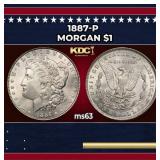 1887-p Morgan Dollar $1 Grades ms63