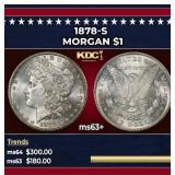 1878-s Morgan Dollar $1 Grades ms63+