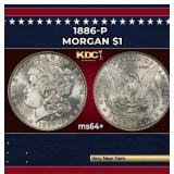 1886-p Morgan Dollar $1 Grades ms64+