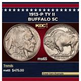 1913-p Ty II Buffalo Nickel 5c Grades ms65