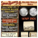 10 Coin SEARS Unc Morgan Dollar Roll 1878/