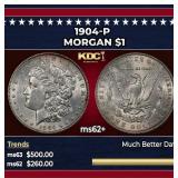 1904-p Morgan Dollar $1 Grades ms62+