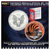 Cincinnati Bengals Official NFL Team Colorized 1oz