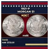 1921-p Morgan Dollar $1 Grades ms66