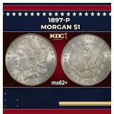 1897-p Morgan Dollar $1 Grades ms62+