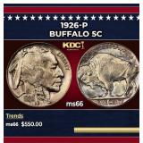 1926-p Buffalo Nickel 5c Grades ms66