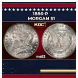 1886-p Morgan Dollar $1 Grades ms63