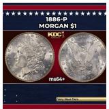1886-p Morgan Dollar $1 Grades ms64+