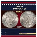 1885-p Morgan Dollar $1 Grades ms64+