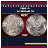 1888-p Morgan Dollar $1 Grades ms63+