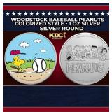 Woodstock Baseball Peanuts Colorized Style - 1 oz