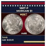 1887-p Morgan Dollar $1 Grades ms66