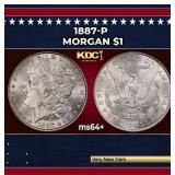 1887-p Morgan Dollar $1 Grades ms64+