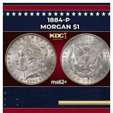 1884-p Morgan Dollar $1 Grades ms62+
