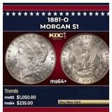 1881-o Morgan Dollar $1 Grades ms64+