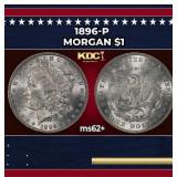 1896-p Morgan Dollar $1 Grades ms62+