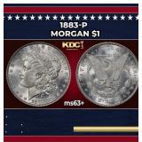 1883-p Morgan Dollar $1 Grades ms63+