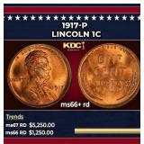 1917-p Lincoln Cent 1c ms66+ rd SEGS