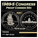 1989-S Congress Proof Modern Commem Half Dollar 50