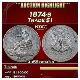 1874-s Trade Dollar $1 au58 details SEGS