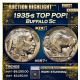 1935-s Buffalo Nickel TOP POP! 5c ms67+ SEGS