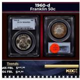 PCGS 1960-d Franklin Half Dollar 50c ms64 fbl PCGS