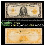 1922 $10 Large Size Gold Certificate Grades vf+ Si