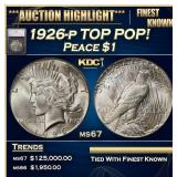 1926-p Peace Dollar TOP POP! 1 ms67 SEGS