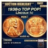 1938-d Lincoln Cent TOP POP! 1c ms68 rd SEGS