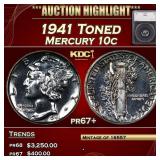 1941 Proof Mercury Dime Toned 10c pr67+ SEGS