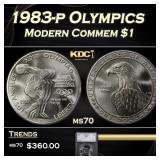 1983-p Olympics Modern Commem Dollar $1 ms70 SEGS