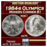1984-s Olympics Modern Commem Dollar $1 ms70 SEGS